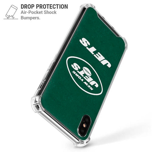 NFL New York Jets Distressed iPhone XS Max Clear Case